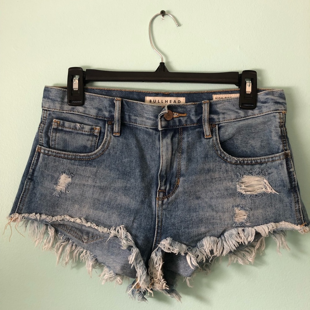 High-rise Bullhead cutoff shorts